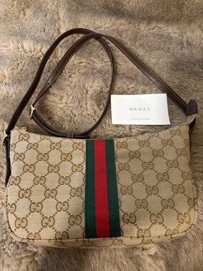 Gucci Lunetta Small Crossbody or over the shoulder detachable brown leatherstrap